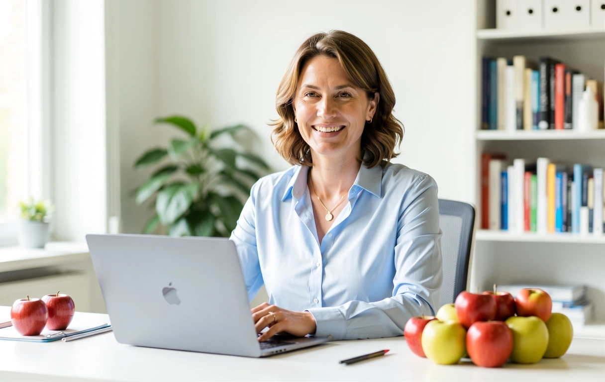 Portrait der Ernährungsberaterin in einer hellen, modernen Beratungsumgebung